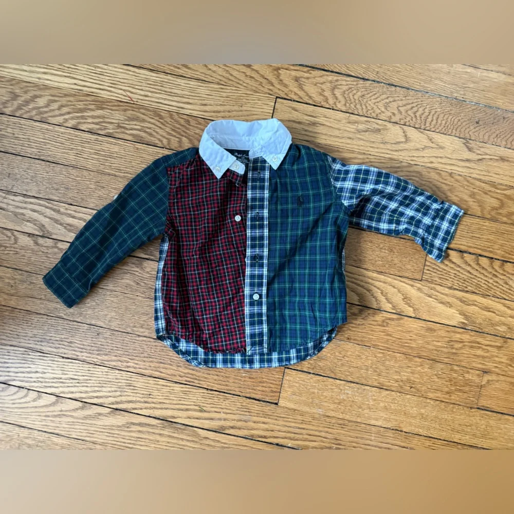 Ralph Lauren Plaid Button Down Shirt - Size 12 Months